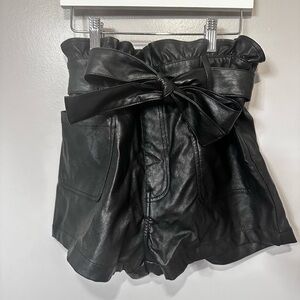 Black Faux Leather Shorts
